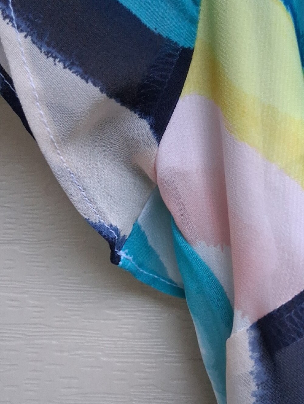Lane Bryant Multicolor Pastel Striped‎ Wrap Midi Dress - Picture 6 of 15